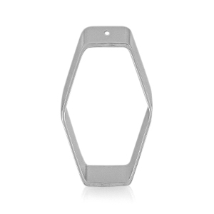 Ciondoli di metallo DQ esagono argento antico (privo di nichel)