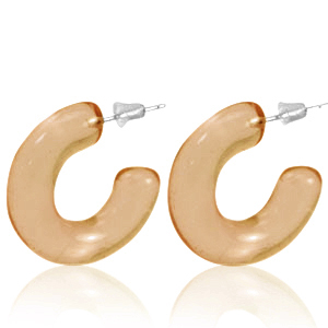 Orecchini alla moda a cerchio marrone delicato