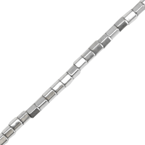 Perline di ematite tubo 2mm argento