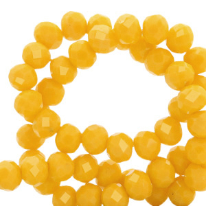 Perline sfaccettate 6x4mm rondella giallo lampeggiante-effetto perlato