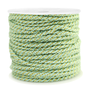 Coda di topo a spirale 1.5mm oro-verde menta delicato