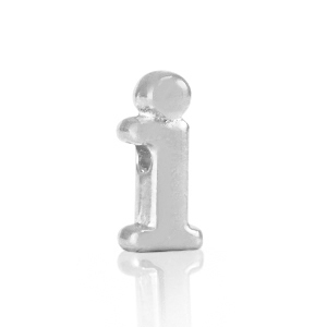 Perline alfabeto di metallo DQ I argento antico (privo di nichel)