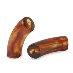 Perline in acrilico tubo topazio marrone