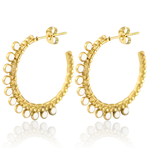 Orecchini in acciaio inossidabile a cercio 30mm oro-bianco