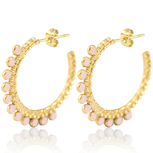 Orecchini in acciaio inossidabile a cercio 30mm oro-rosa vintage
