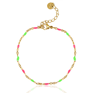Bracciali in acciaio inossidabile rosa neon-verde-oro