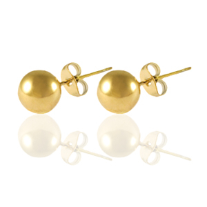 Orecchini in acciaio inossidabile 6mm oro