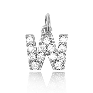 Metallo TQ in ottone ciondolo lettera W argento