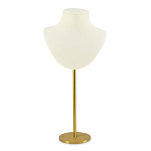 Espositore per bigiotteria busto per collane oro-beige