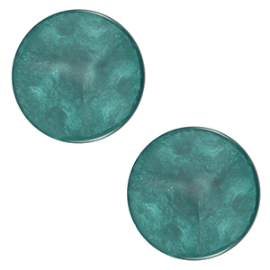 Cabochon Polaris Elements 12 mm piatto Jais verde petrolio