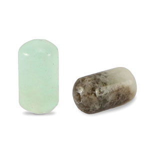 Perline in pietra naturale Calcedonio (Quarzo) tubo multicolore turchese