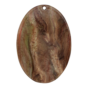 Pendenti in resina ovale glitterato multicolore marrone