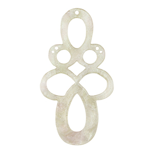 Pendenti in resina barocco glitterato bianco cashmere