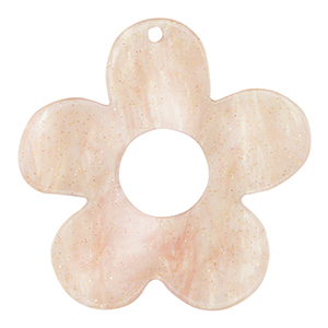 Pendenti in resina fiore glitterato rosa ortensia