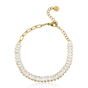 Bracciali in acciaio inossidabile oro-cristallo