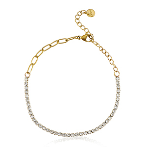 Bracciali in acciaio inossidabile oro-cristallo