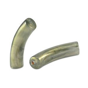 Perline in acrilico tubo lucida verde cenere oro