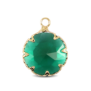 Pendenti di vetro Crystal Glass 13mm verde classico-oro