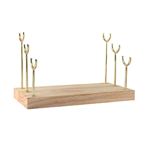 Espositore per bigiotteria per anelli 3 livelli naturale-oro