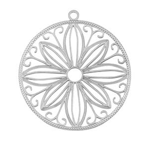 Ciondoli in acciaio inossidabile boh&eacute;mien 30mm argento