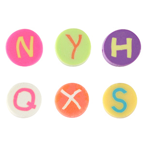 Perline di polimero lettera multicolore