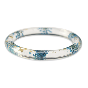 Braccialetti alla moda con fiori secchi blu-oro