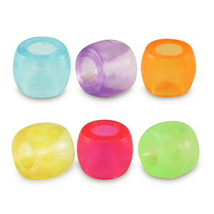 Perline in acrilico rondella 6mm multicolore trasparente