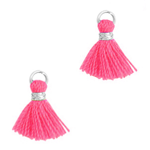 Nappine 1.2cm argento-fucsia rosa neon