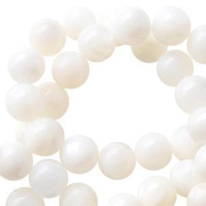 Perline di conchiglia 3mm tonda bianco-pearl shine