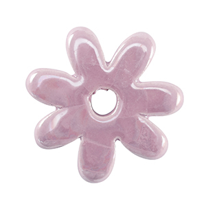 Perline di ceramica greca DQ fiore viola lavanda