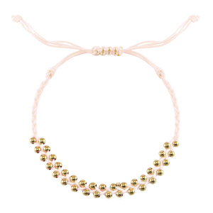 Braccialetti alla moda perline in acciaio inossidabile beige-oro
