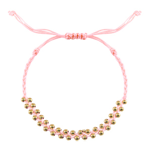 Braccialetti alla moda perline in acciaio inossidabile rosa-oro