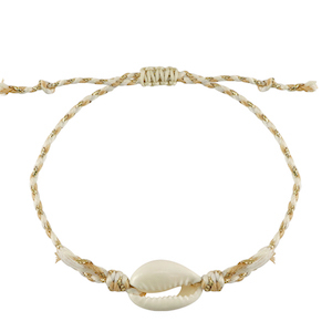 Braccialetti alla moda conchiglia ciprea bianco-oro