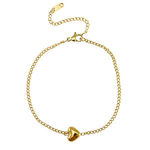 Bracciali in acciaio inossidabile cuore oro