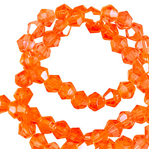 Perline sfaccettate bicone 3mm arancio vivace