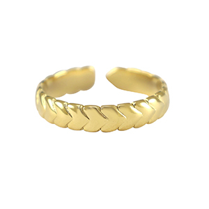 Anelli in acciaio inossidabile cuori oro