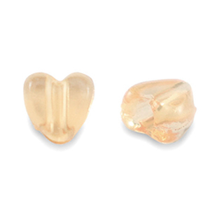 Perline in acrilico cuore trasparente marrone rame