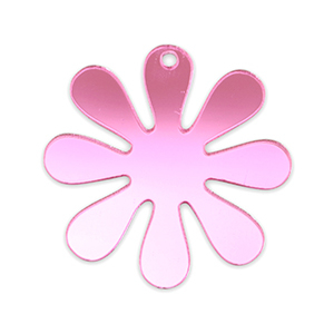 Ciondoli accattivanti fiore 35mm viola magenta metallico