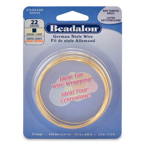 Beadalon Filo stile tedesco piazza 22Gauge oro