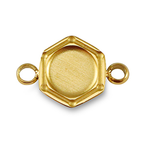 Ciondolo Pietra di Nascita con castone in acciaio inossidabile per SS16 fondo piatto oro