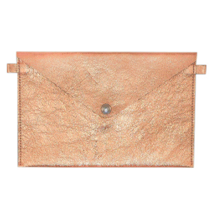 Pochette rosa pesca arrossato metallico