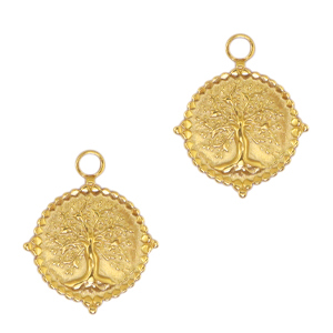 Ciondoli in acciaio inossidabile albero della vita oro