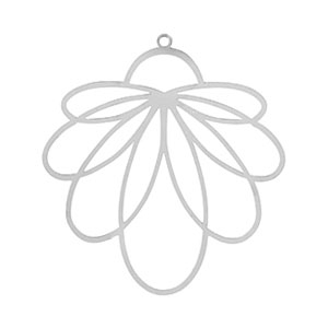 Ciondoli in acciaio inossidabile boh&eacute;mien fiore argento