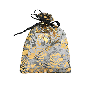 Sacchetti in organza 7x9cm rosa nero-oro