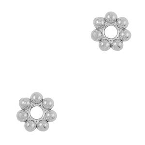 Perline in acciaio inossidabile anello separatore Bali 5mm argento