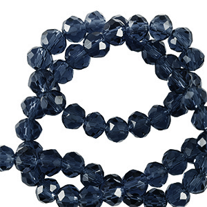 Perline sfaccettate 3x2mm rondella blu navy