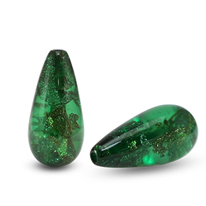 Perline Polaris Elements a forma di goccia Tiffany verde agata