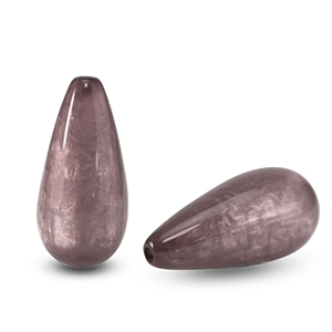 Perline Polaris Elements a forma di goccia Polmo lavanda smerigliata