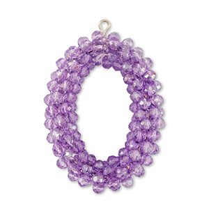 Orecchini sfaccettati ovale viola