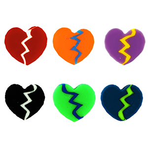 Perline di polimero cuore spezzato multicolore